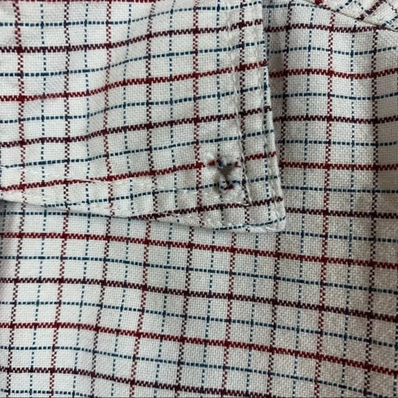 Woolrich White Red Micro Plaid Grid Button Down Ruby Shirt - Picture 5 of 8